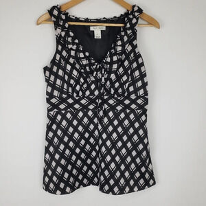 White House Black Market Ruffled Sleeveless Blouse